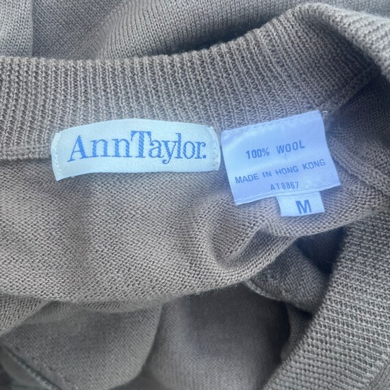Vintage Ann Taylor Wool Cardigan in Beige Womens … - image 6