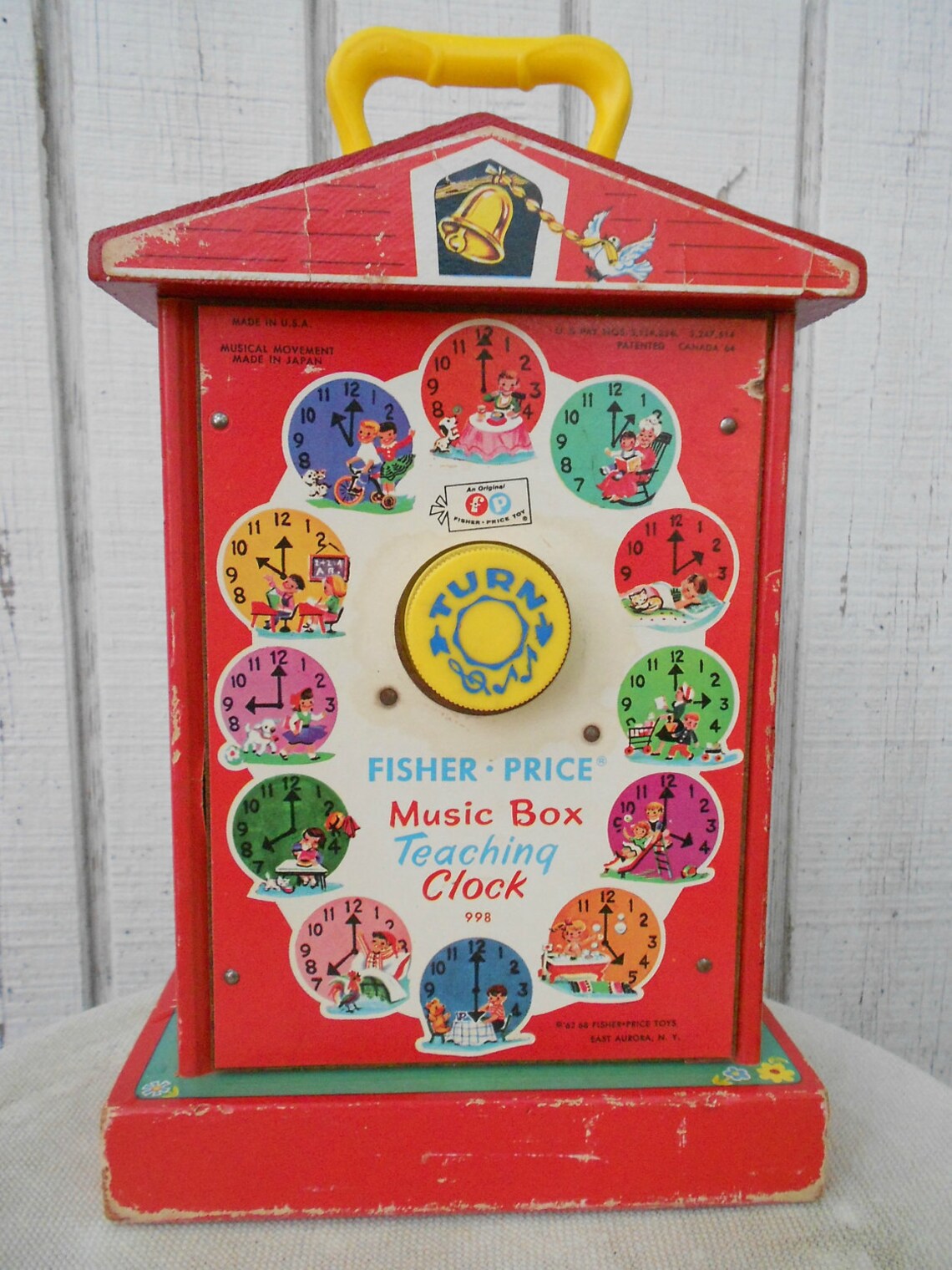 Fisher Price Toy Clock Vintage 60