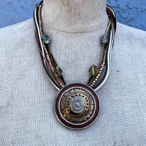 Vintage Chicos Funky Chain Necklace Eclectic Art to wear Costume Jewelry