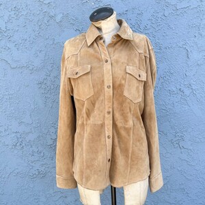 90er Jahre Wildleder Hemd in Großem Vintage Gap Leder Shacket Western
