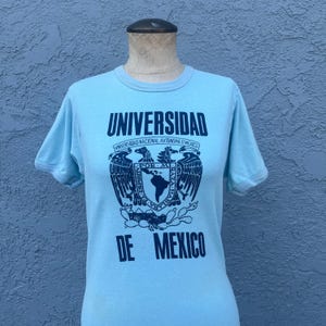 Vintage University of Mexico T-shirt Rare In Size Small or Medium Unisex Ringer Mexican tee retro