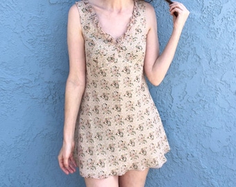 Vestido vintage de los 90, talla 10, estampado floral, Coquette girl Express