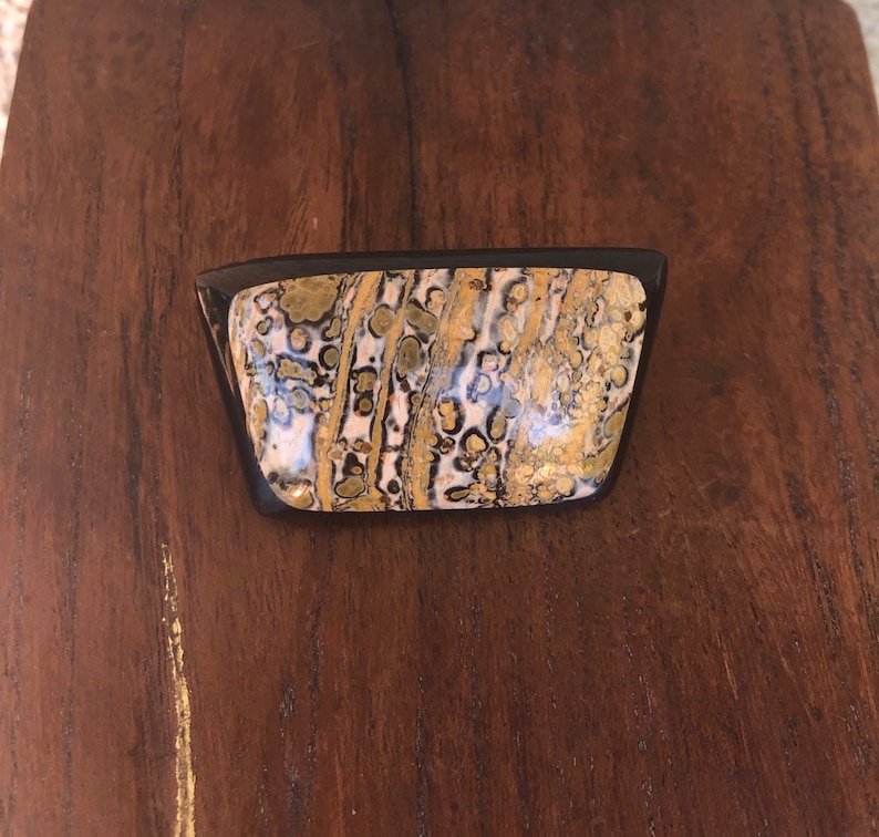 Southwestern Jasper Brooch VIntage Leopardskin Jasper Pin Gemstone Jewelry