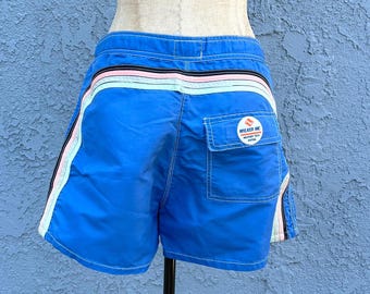 Short de bain pour homme vintage des années 80, taille moyenne, rétro