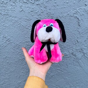 Vintage 90er Jahre Pinker Hund Plüschtier Welpe Plushie