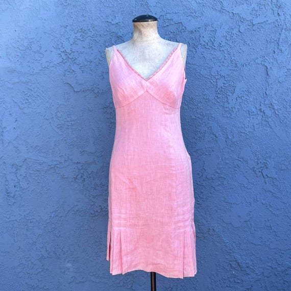 ann taylor pink dress Worn x1 Ann Taylor Loft Polka Dot Balloon Sleeve Swing Mini Pink Dress  Viscose S