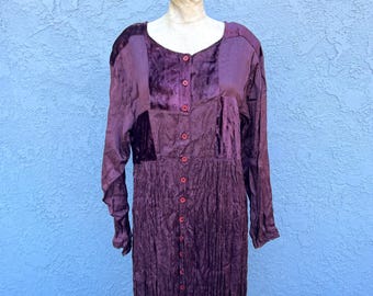 90’s Velvet Dress Purple Goth Maxi Stevie Nicks Y2K Renn Faire Clothing
