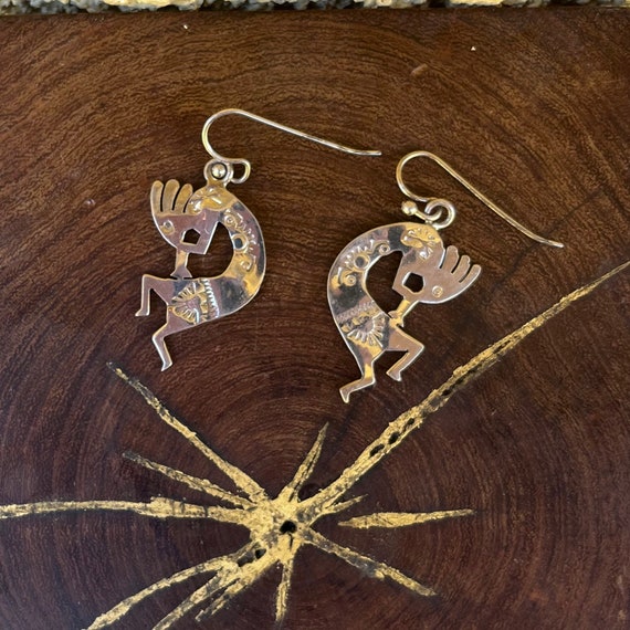 Vintage Kokopelli Earrings Sterling Silver Southw… - image 4