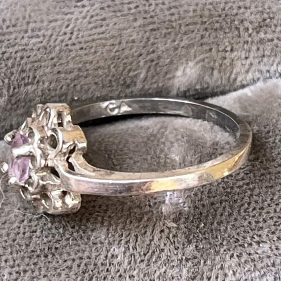 Vintage Purple Topaz Ring in Size 7 in sterling s… - image 2