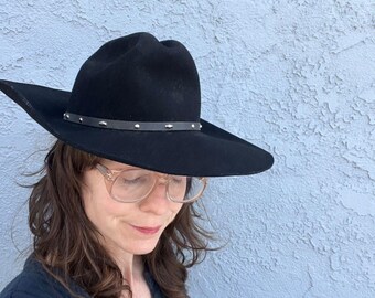 Stetson Stallion Cowboy Hat XX Wool Felt w/ Banded Concho Southwestern 6 7/8 Vintage Stetson Stallion Cowboy Hat XX Wool Felt W/ Concho  main image 3
