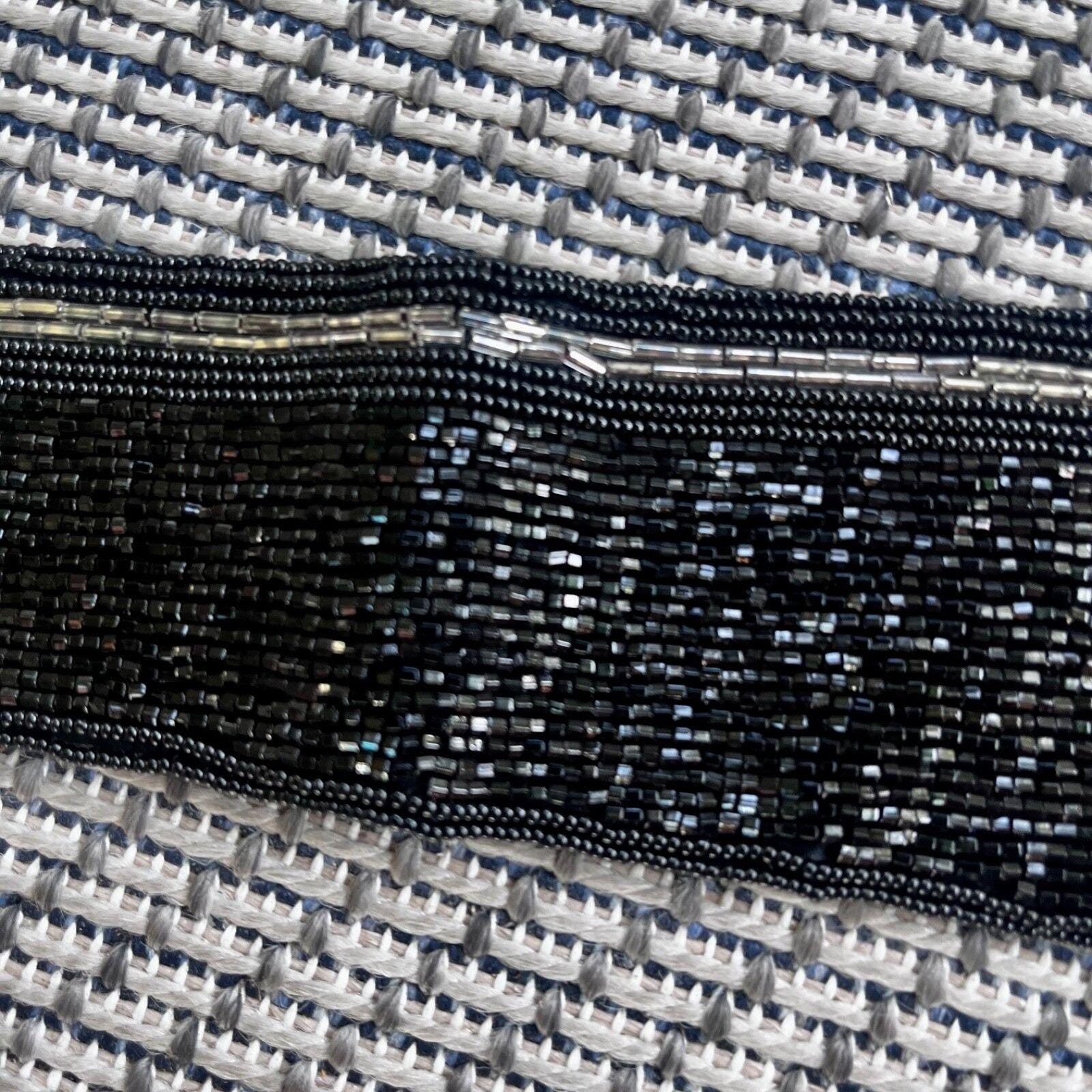 Vintage Nina Ricci Paris Black Beaded Wide Belt Vintage Nina Ricci Black Woven Leather Hand Bag Purse Paris  main image 3