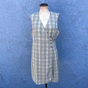 Vintage 90s Plaid Dress By Gap Size 12 Preppy grunge