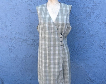 Vintage 90s Plaid Dress By Gap Size 12 Preppy grunge
