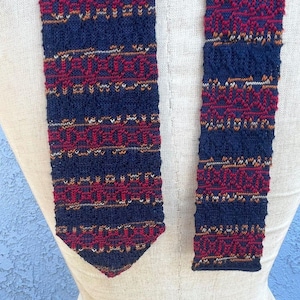 Vintage Mod Woven Necktie Retro Mens 70s tie