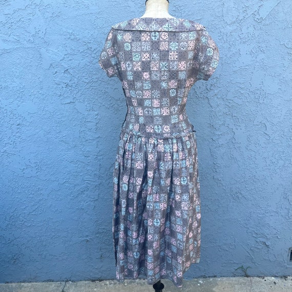 Vintage 50s Dress Mid Century Atomic Clothing in … - image 10