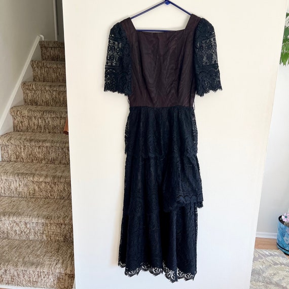 Vintage Black Lace Dress size S/M by Nuit NWT Vic… - image 7