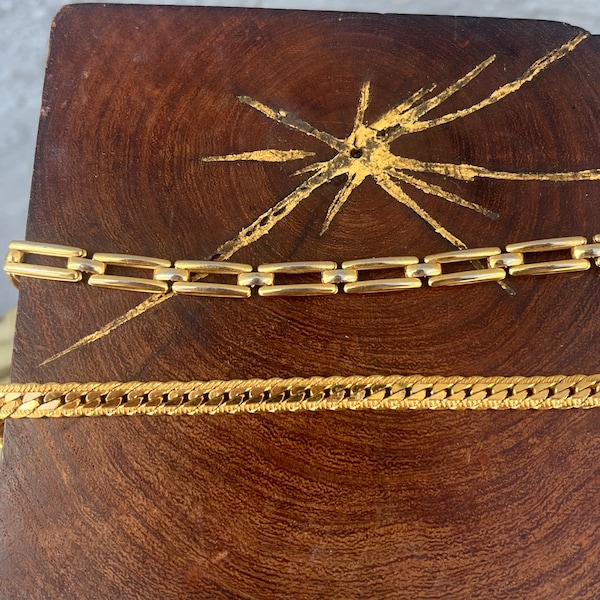 Napier Chunky Chain Bracelet Gold tone Vintage Costume Jewelry