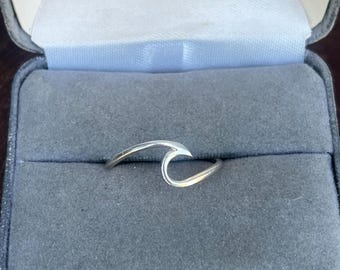 Vintage Sterling Silber Band in Größe 23 1/2 Welle Unisex Surfer Schmuck