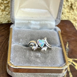 Vintage Boho Ring in Größe 55 mm Opal Silber Schmuck