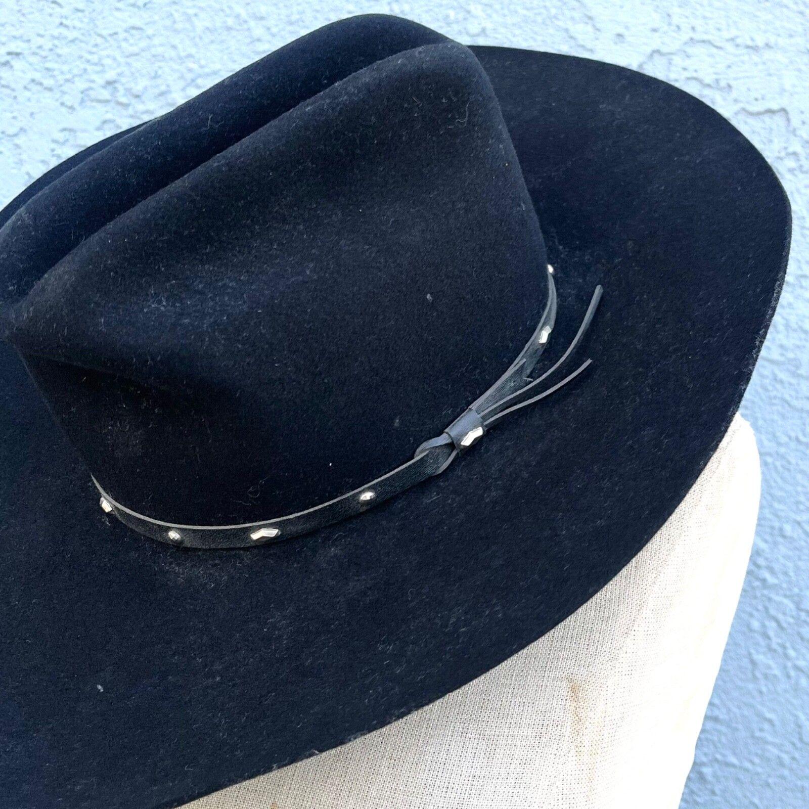 Vintage Stetson Stallion Cowboy Hat XX Wool Felt W/ Concho 