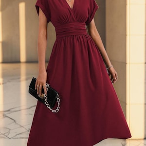 formal midi dresses uk Elegant Sequin Long Lantern Sleeve Maxi Wedding Guest Dress main image 1