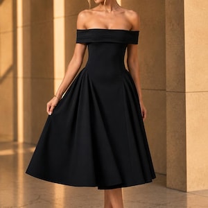 Black Fit and Flare Wedding Dress - Etsy UK Black Fit and Flare Wedding Dress - Etsy UK