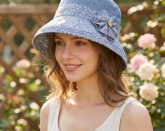 Chapéu Bucket Floral, Chapéu de Sol Feminino, Chapéu de Verão em Algodão, Chapéu Floral Artesanal, Chapéu Cottagecore, Presente para Ela, Chapéu de Jardim