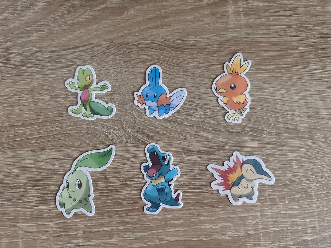 Hoenn & Johto Starter Pokémon Stickers – Treecko, Torchic, Mudkip ...