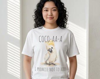 Camiseta personalizada com estampa de cacatua | Camiseta fofa e personalizável