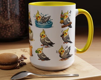 Caneca de café com desenho de calopsita | 443 ml