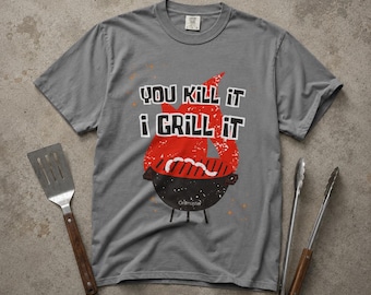 Camiseta para churrasco | Camiseta com estampa de chamas de churrasqueira