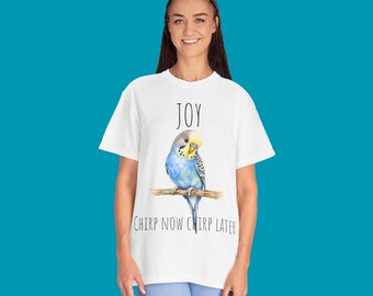 Camiseta personalizada com desenho de periquito | Camiseta com nome personalizável para desenho de periquito