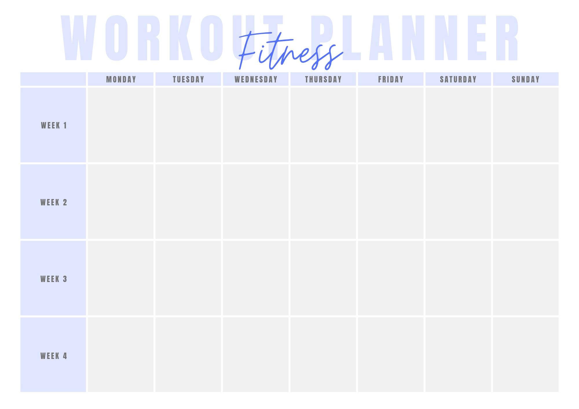 Workout Tracker Template | Gym Log Book | Fitness Planner Printable ...