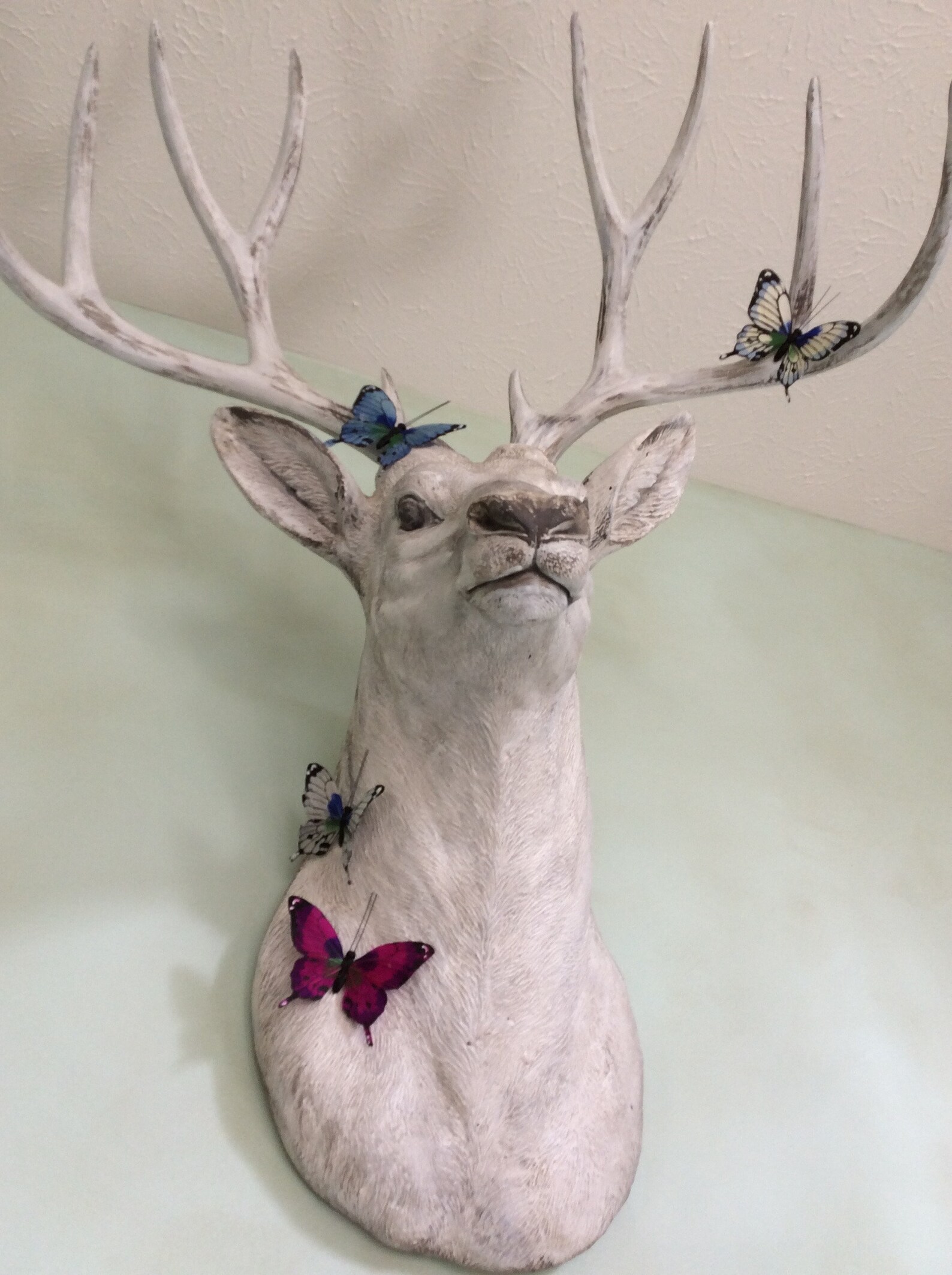 Stag Head Large Wall Mount Faux Taxidermy White Faux Buck Etsy