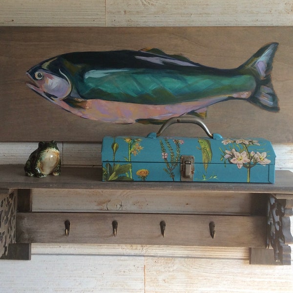 Nautical Wall Shelf With Hooks Etsy