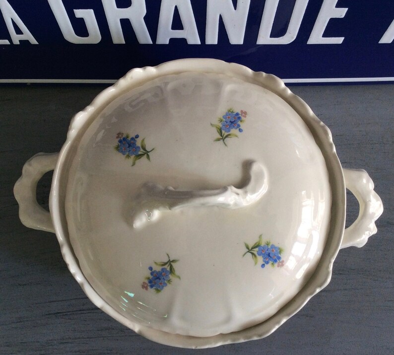 Blue & White Me Not Floral Tureen French Country Etsy