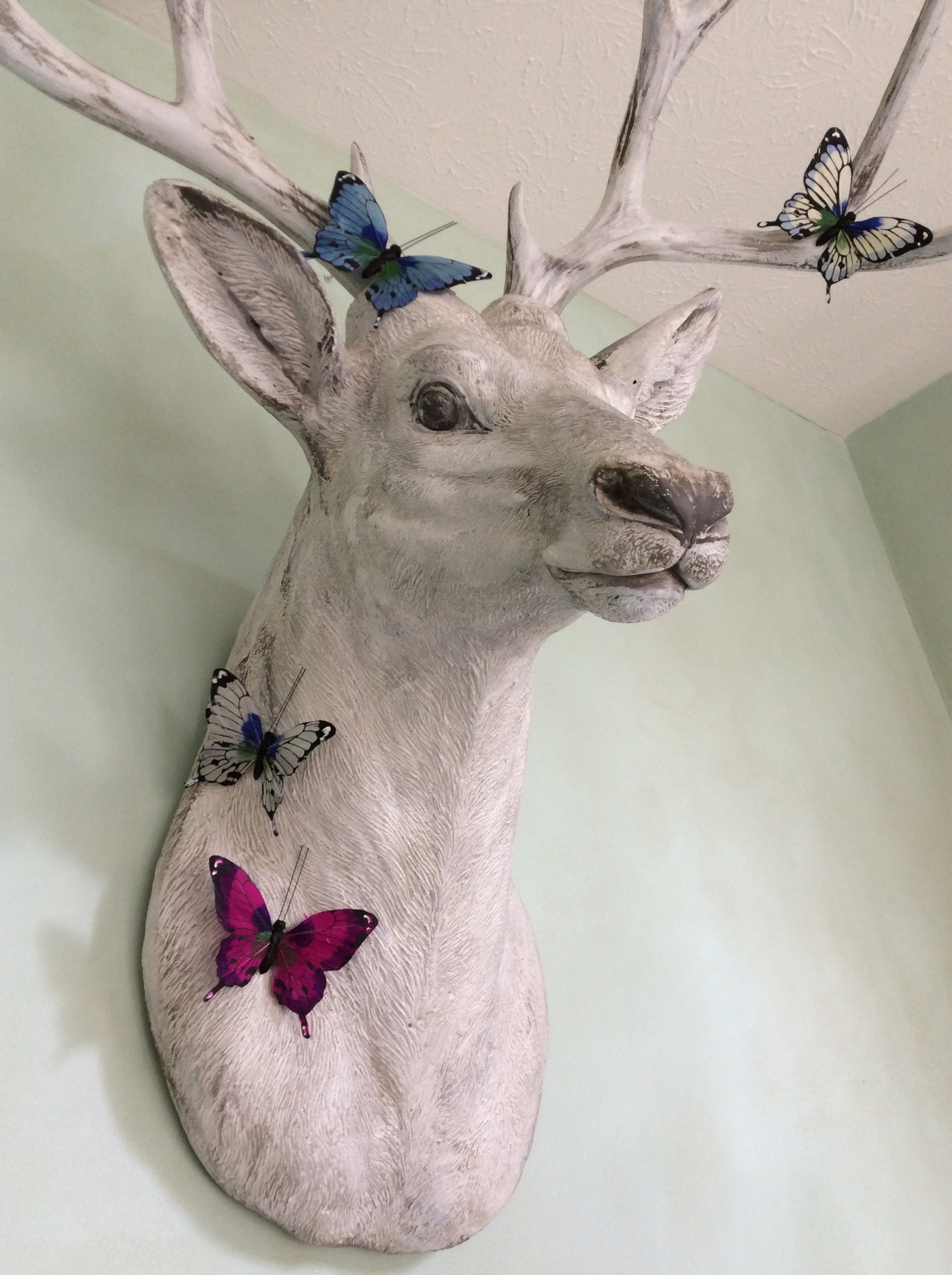 Stag Head Large Wall Mount Faux Taxidermy White Faux Buck Etsy