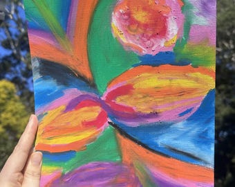 Original Aura Painting Oil Pastel 10 x 6.25 Abstract Colour Artwork OOAK