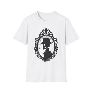 Camiseta con silueta de esqueleto victoriano / Retrato gótico en camafeo, oscuro, esotérico