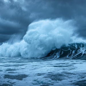 Stormy Ocean Waves Wallpaper Set, Powerful Sea Desktop Background (Digital Download)