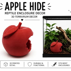 Apple Hide - Reptile Enclosure Decor - Terrarium Hide