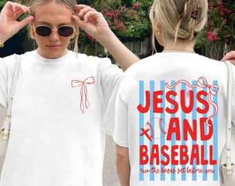 Jesus and Baseball Shirt, Christian Faith Sports Graphic Tee