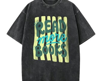 Washed Retro Graphic Tee, Book Lover Reading Shirt