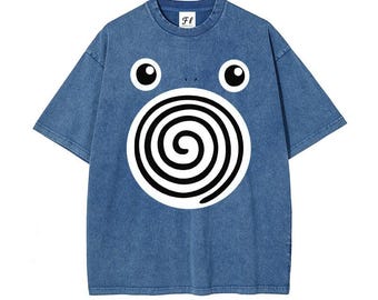 Vintage Frog Spiral Graphic Tee, Cartoon Big Eyes Unisex Top