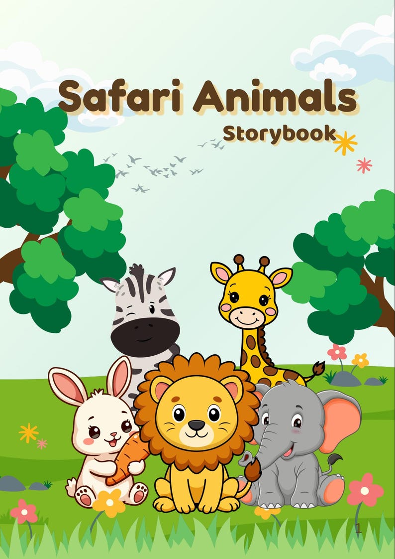 Safari Rabbit Baby First Safari Animals Storybook for Kids | Printable Children’s Story ...