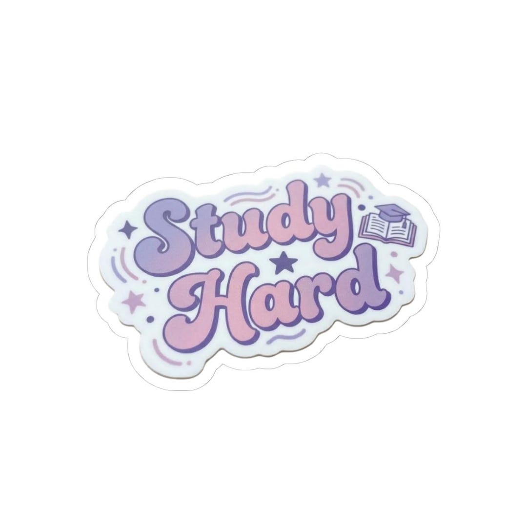 Pastel Study Stickers Study Hard Sticker | Pastel Motivational Decal, Laptop Planner ...