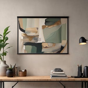 Moderne abstracte neutrale Wabi Sabi-canvaskunstdruk – Minimalistisch esthetisch muurdecor voor kantoor en zen-kunstwerk voor woonkamer, slaapkamerinrichting
