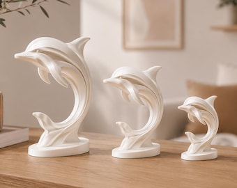 Japandi Delfin Skulptur 3D Druck - Moderne Statue | minimalistische Deko | Skandi Dekoration