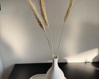 Minimalistische Vase mit Tablett 3D Druck | Moderne Wohnzimmer Deko | Japandi Vase | Skandi Wohnaccessoires