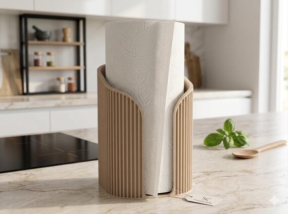 Minimalistischer Papierrollenhalter 3D Druck - Moderne Küchen Deko | Skandi Organizer | Küchenrollenhalter